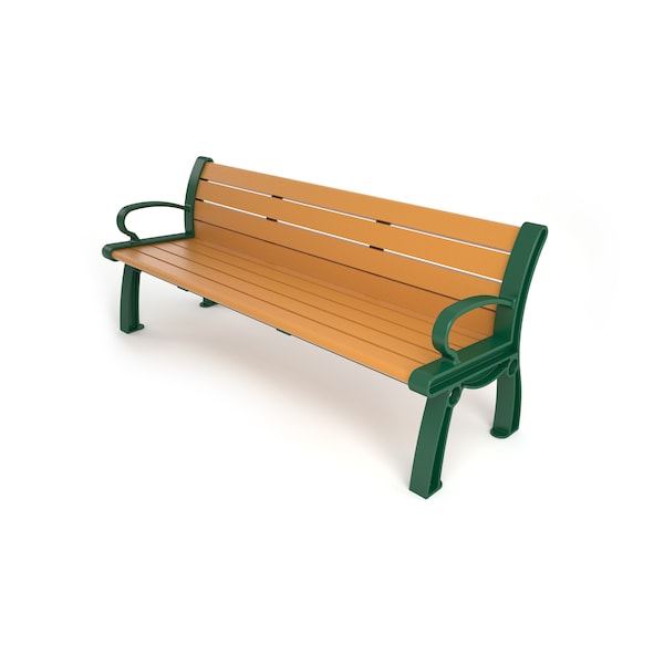 Frog Furnishings Cedar 5' Heritage Bench with Green Frame PB 5CEDGFHER - main